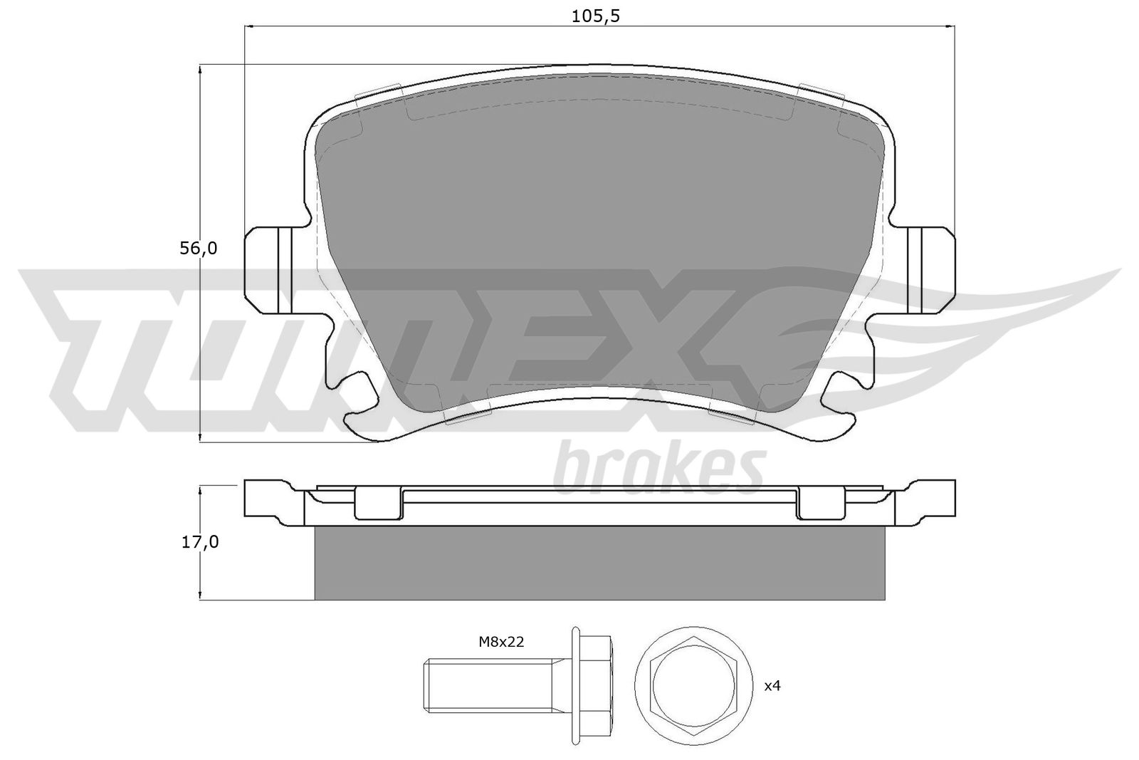 Sada brzdových platničiek kotúčovej brzdy TOMEX Brakes
